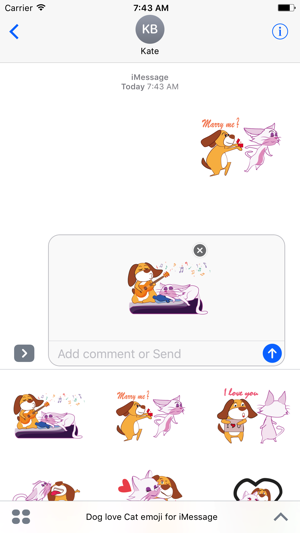 Dog love cat stickers