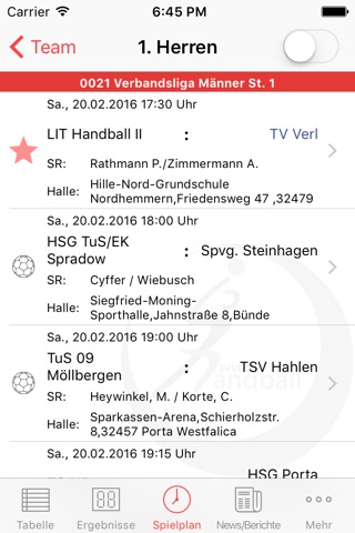 TV Verl Handball screenshot 2