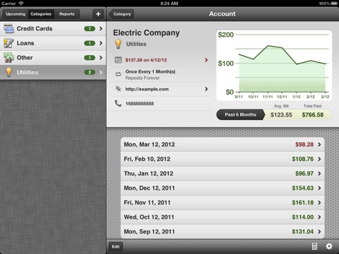 BillMinder 3 for iPad screenshot 3