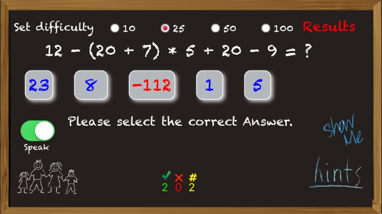 Chalkboard Math PEMDAS