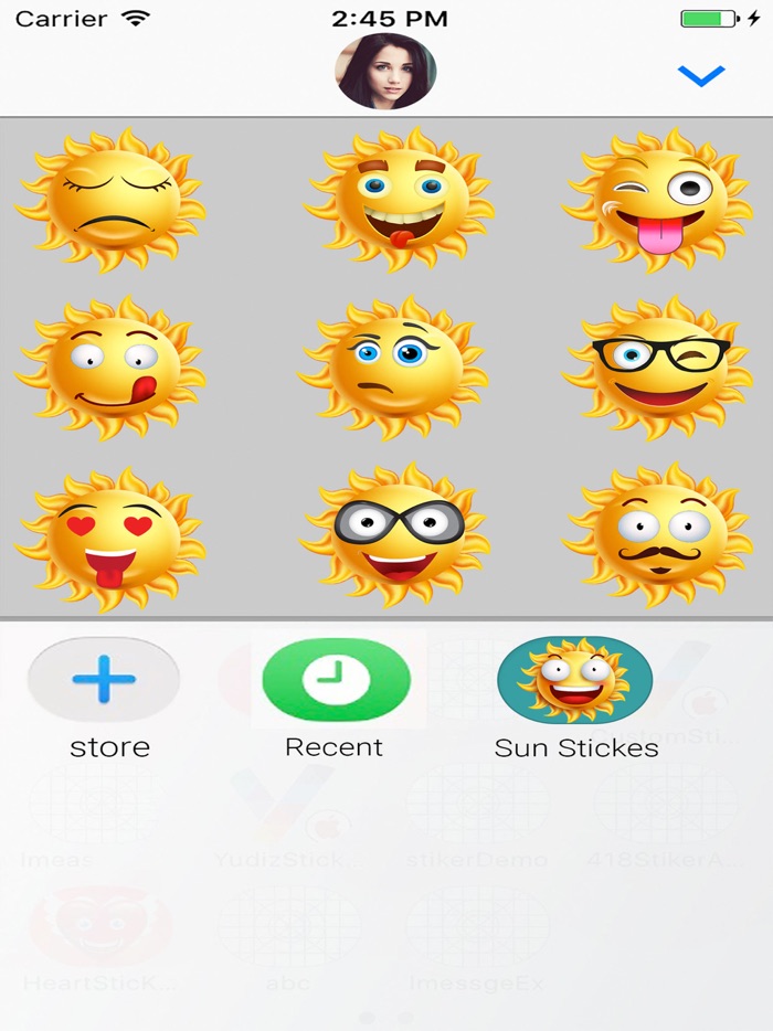 Sun Face  Animated Stickers