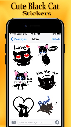 Cute Black Cat Stickers Pack(圖2)-速報App