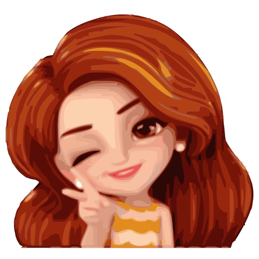 Delightful Girl Animated Emoji Stickers icon