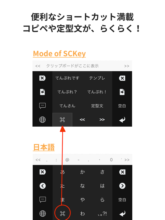 SCKey - テンプレ/スニペット/コピペ可能なキーボードのおすすめ画像1