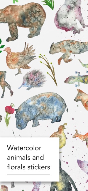 Watercolor Animals and Florals