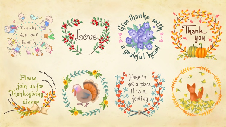 Family Thanksgiving Stickers