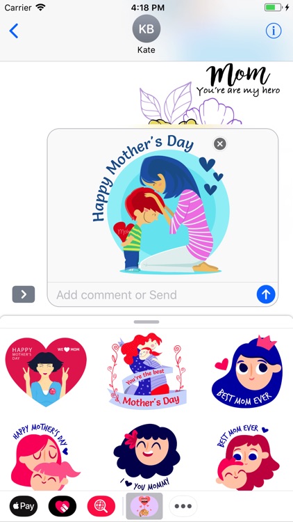 I Love Mother's Day Stickers