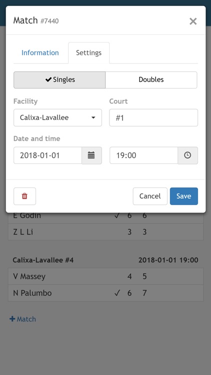 Tennis App - League Management