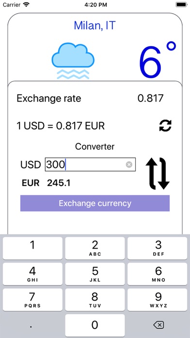TogGo Weather and Currency screenshot 2