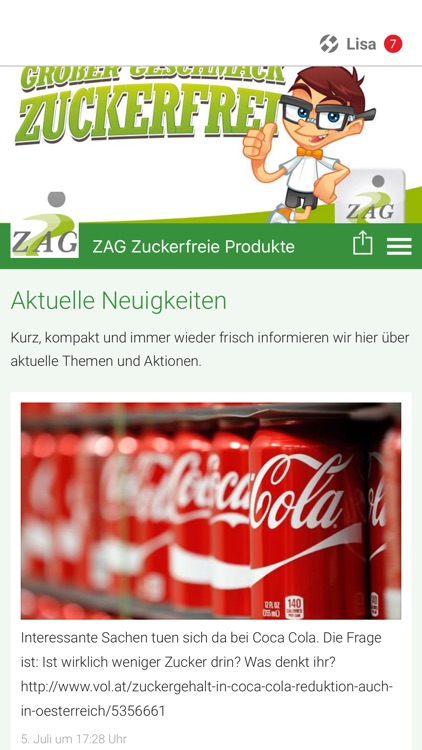 ZAG Zuckerfreie Produkte