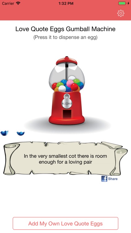 Love Quote EggsGumball Machine