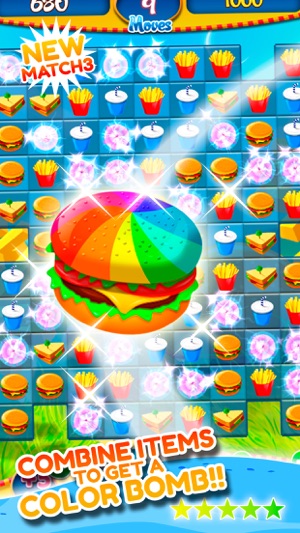 Match 3 Burger HD: Delicious Food Mania(圖4)-速報App