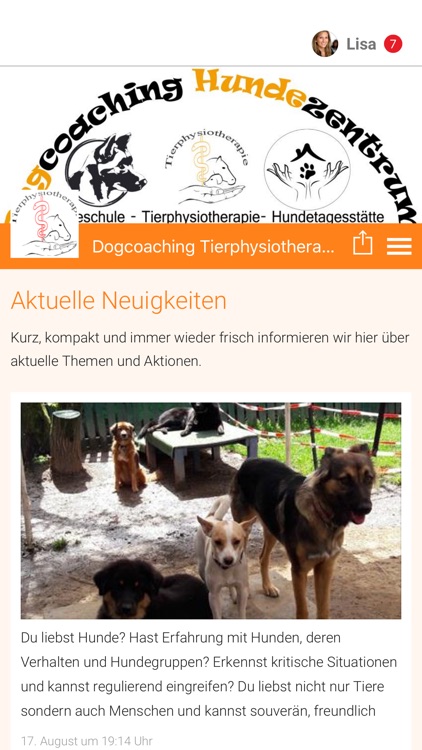 Dogcoaching Tierphysiotherapie