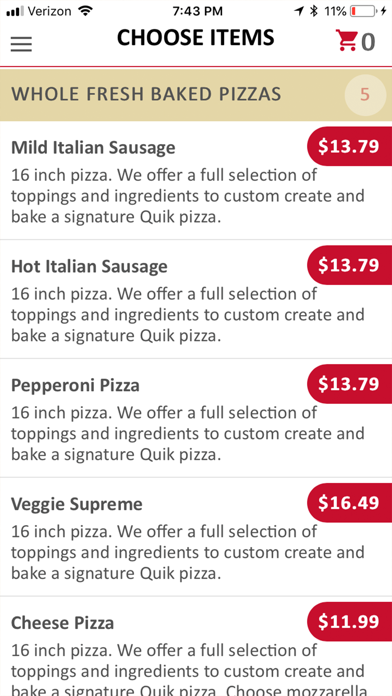 Quik Pizzas screenshot 3