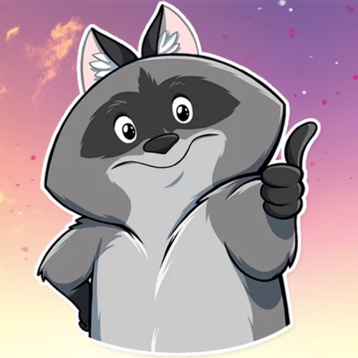 Grey Raccooon! Stickers icon