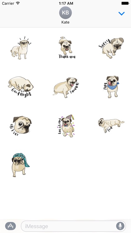 Buzzy Boy a Cute Pug Dog Sticker