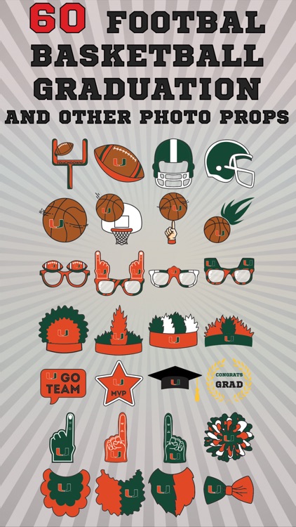 Miami Hurricanes PLUS Selfie Stickers