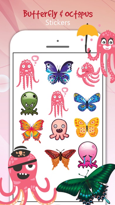 Butterfly & Octopus Stickers screenshot 2