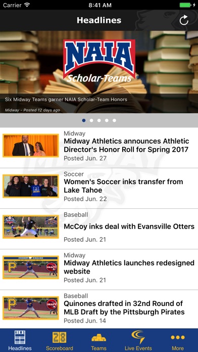 Midway University Athletics screenshot 2