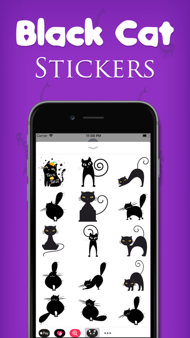 Black Cat Sticker Emojis screenshot 3