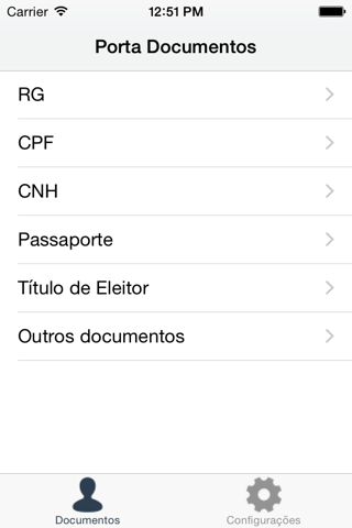 Porta Documentos App - náhled