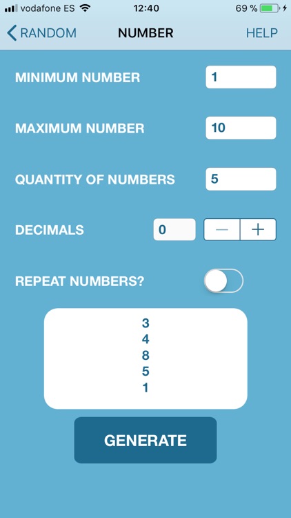 Number generator random - dice