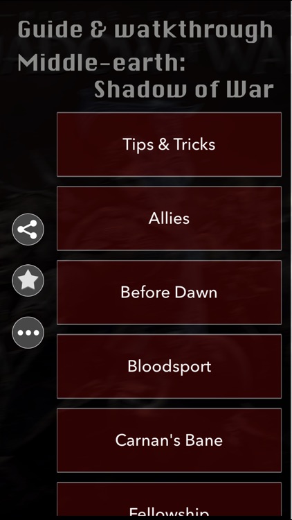 Guide for Middle-earth: Shadow