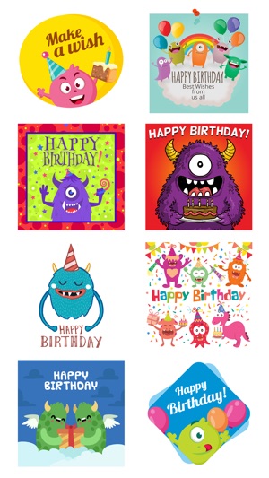 Birthdaye Card - Best Wishes with Cute Monsters(圖5)-速報App