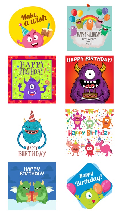 Birthdaye Card - Best Wishes with Cute Monsters screenshot-4