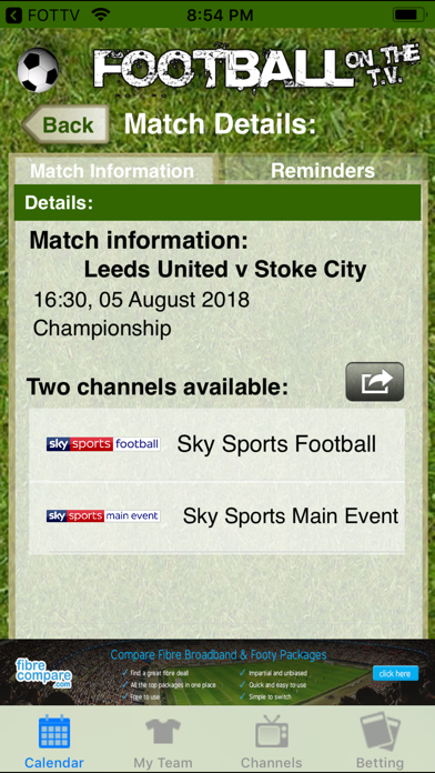 Football on the TV screenshot1