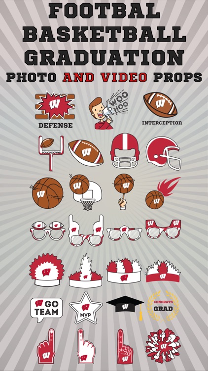 Wisconsin Badgers Animated Selfie Stickers