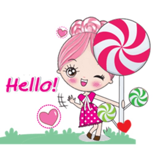 Adorable Lollipop Girl Sticker icon