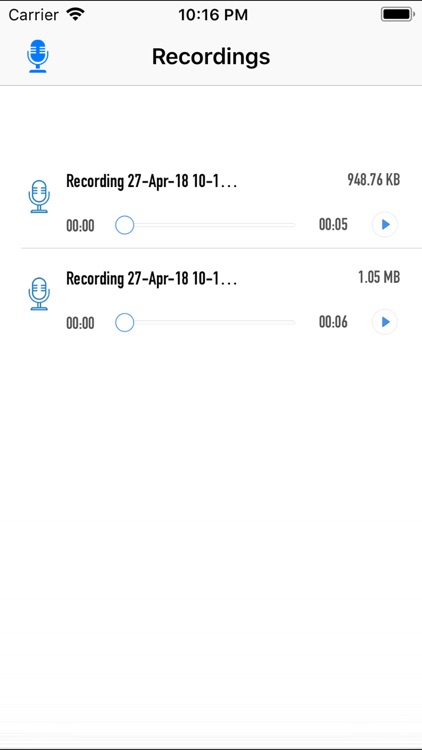 Voice Recorder in iPhone