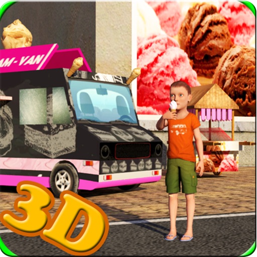 Ice Cream Delivery Van 3d icon