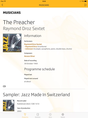 Radio Swiss Jazz screenshot 2
