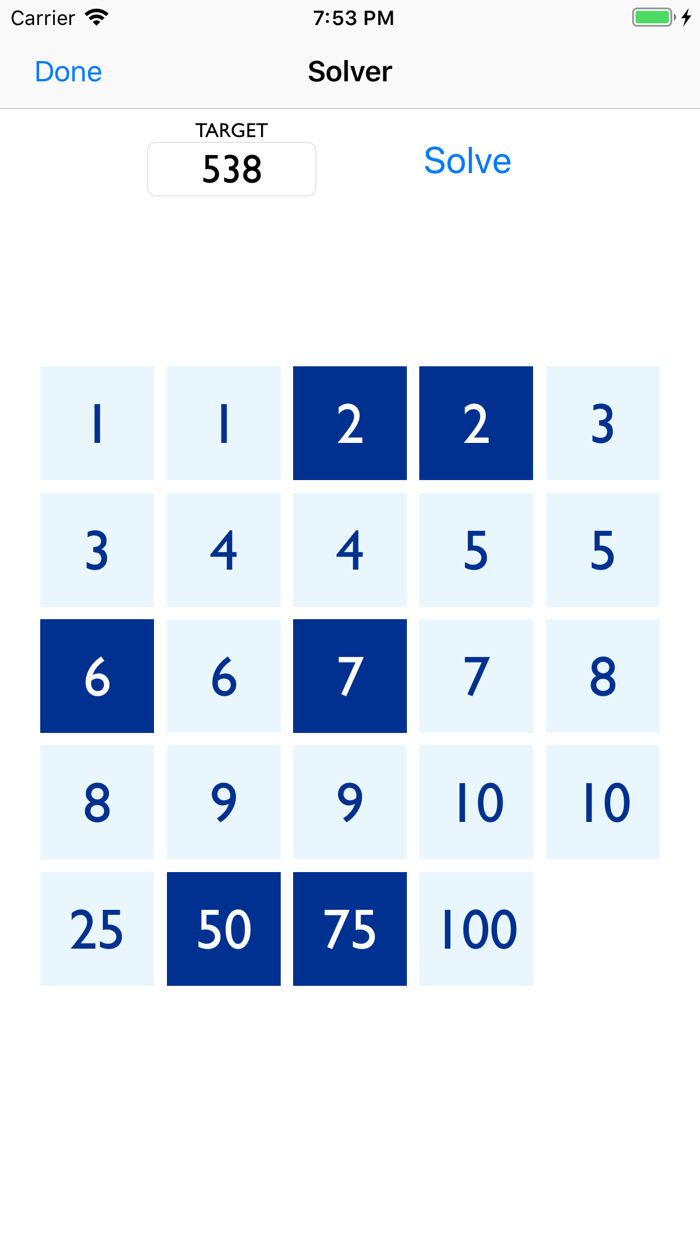 Countdown Game  Solver