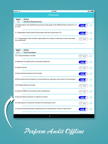 ISO/TS 29001 audit app - náhled