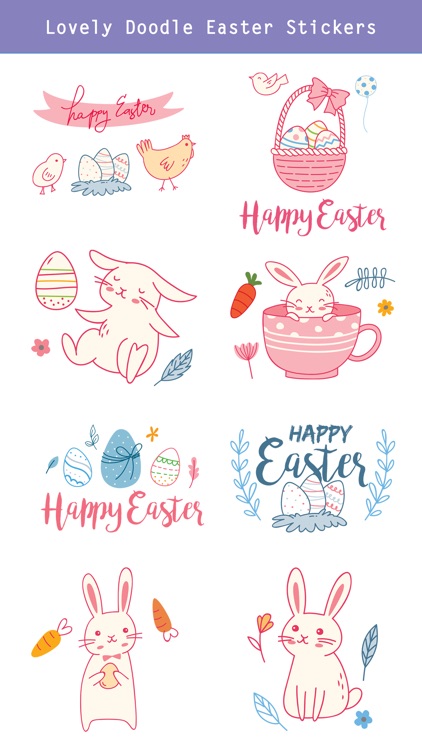 Hand Drawn Easter Day Stickers