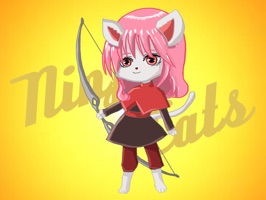 Collection of Cute kawaii ninja cats stickers all in one app
