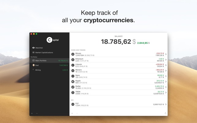 Capital・Cryptocurrency Tracker