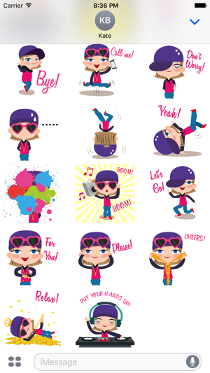 Animated Hip Hop GIRL Stickers for iMessage(圖2)-速報App