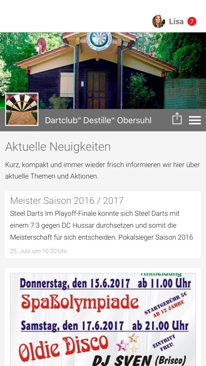 Dartclub" Destille" Obersuhl