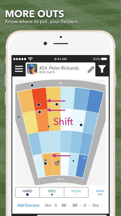 3 Up 3 Down hit & pitch tracker for baseball