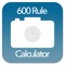 600 Rule Calculator is a useful tool for photographers who need to calculate proper exposure time for star photography and avoiding unnecessary light trails