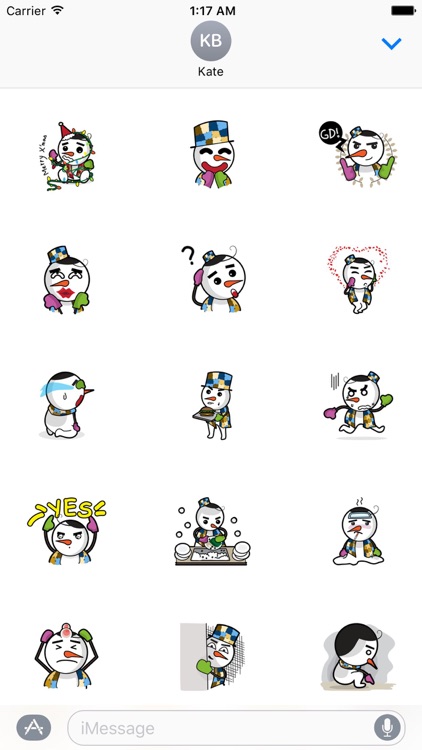 Happy Snow Man Emoij Sticker