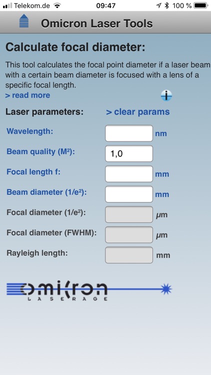 Omicron Laser Tools for iPhone