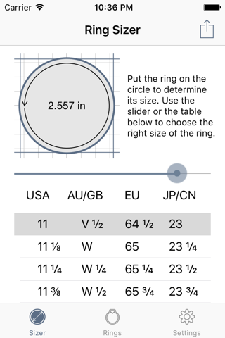 Ring Sizer by Jason Withers © screenshot 2