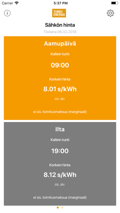 Turku Energian hintavahti screenshot 2