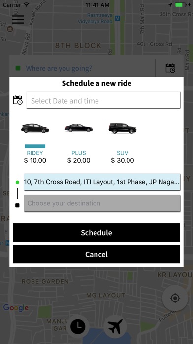 Ridey - Car Service & Taxi Cab screenshot 4
