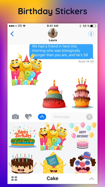 Birthday Party Stickers Wishes